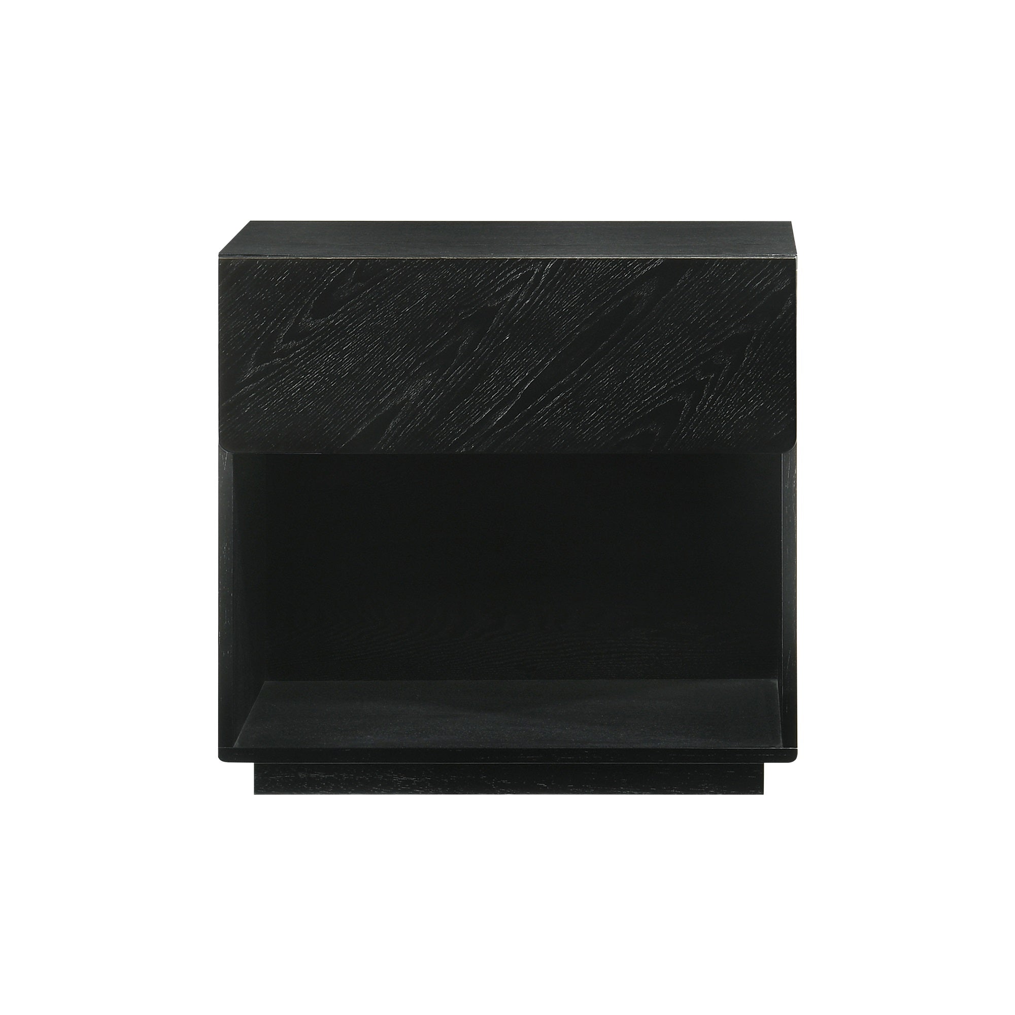 Petra 1 Drawer Wood Nightstand in Black Finish