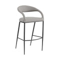 Ramona Counter or Bar Stool with Matte Black Iron Frame and Faux Leather