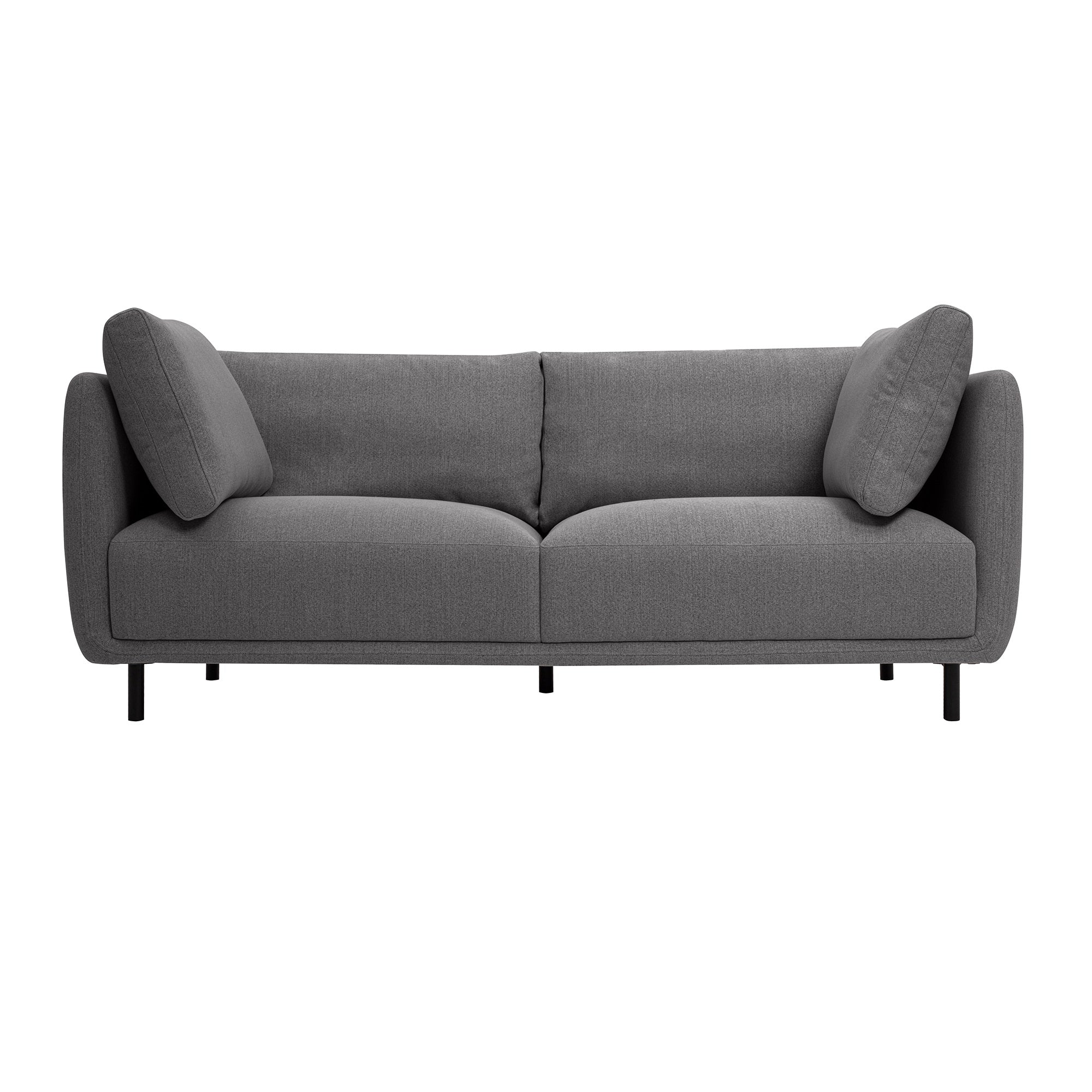 Serenity 79'' Gray Fabric Sofa with Black Metal Legs