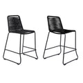 Shasta 26'' Outdoor Metal and Black Rope Stackable Counter Stool - Set of 2