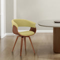 Armen Living Summer Modern Chair In Green Fabric and Walnut Wood