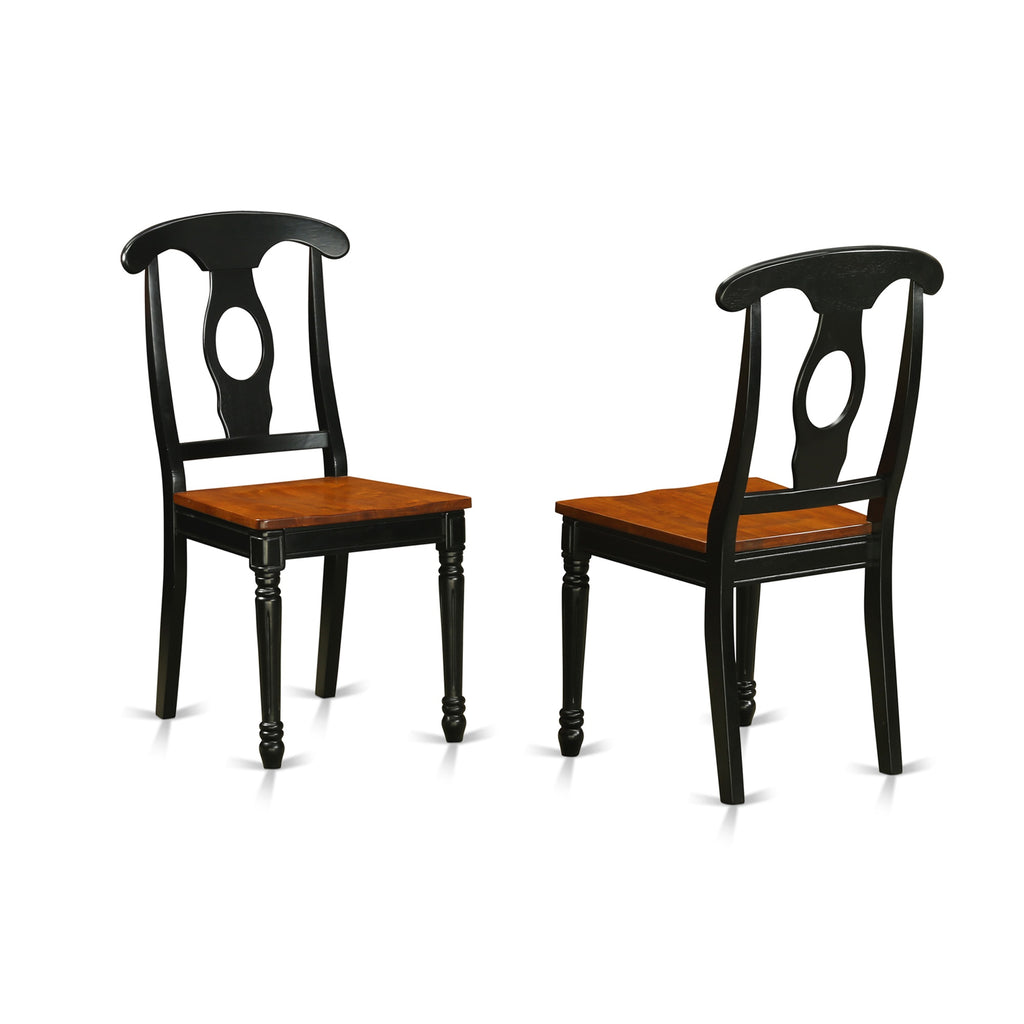 East West Furniture LGKE9-BCH-W 9 Piece Dining Table Set Includes a Rectangle Dining Room Table with Butterfly Leaf and 8 Wooden Seat Chairs, 42x84 Inch, Black & Cherry