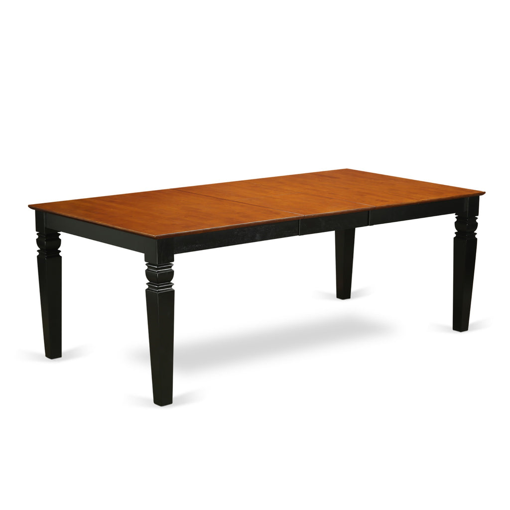 East West Furniture LGPF5-BCH-W 5 Piece Modern Dining Table Set Includes a Rectangle Wooden Table with Butterfly Leaf and 4 Kitchen Dining Chairs, 42x84 Inch, Black & Cherry
