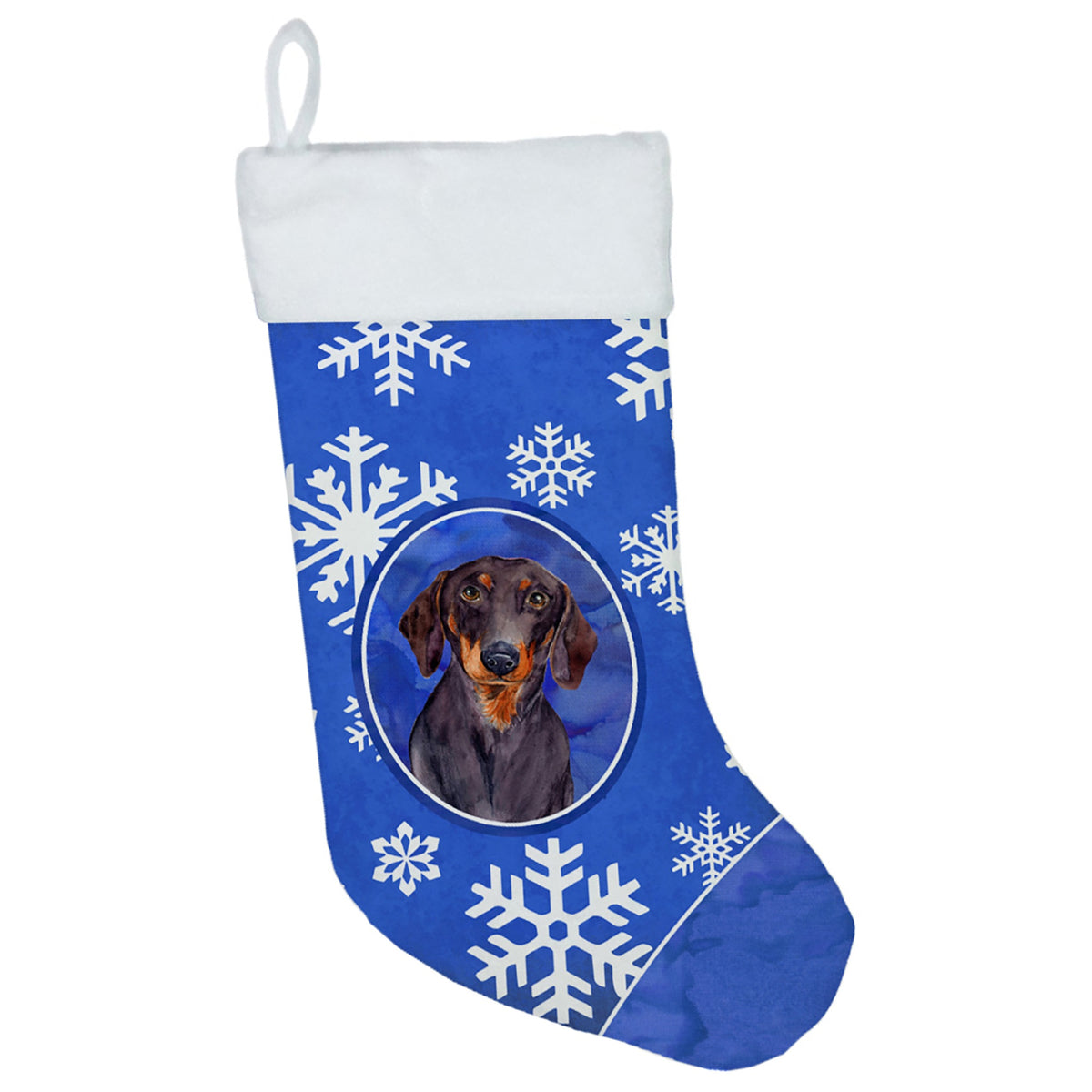 CarolineS Treasures Lh9268Cs Dachshund Winter Snowflakes Holiday Christmas Stocking, 11 X 18 Inch  Inch , Multicolor