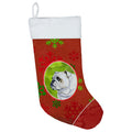 CarolineS Treasures Lh9319Cs Bulldog English Red And Green Snowflakes Holiday Christmas Stocking, 11 X 18 Inch  Inch , Multicolor