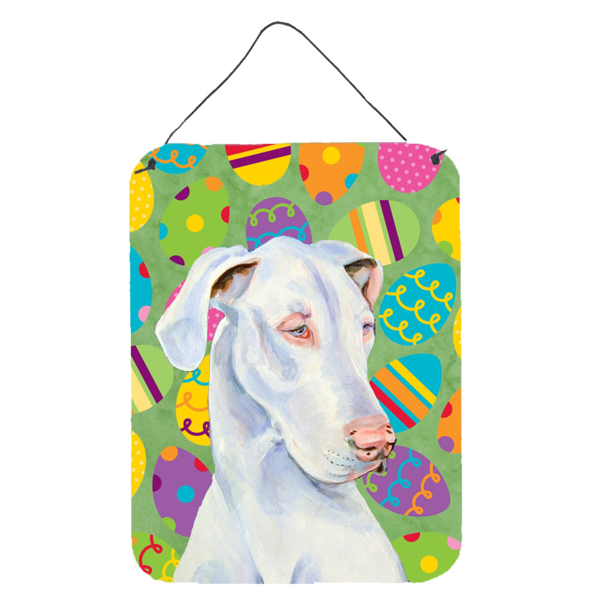 Inch CarolineS Treasures Lh9401Ds1216 Great Dane Easter Eggtravaganza Aluminium Metal Wall Or Door Hanging Prints, 16 Inch  Inch  X 12 Inch  Inch , Mul