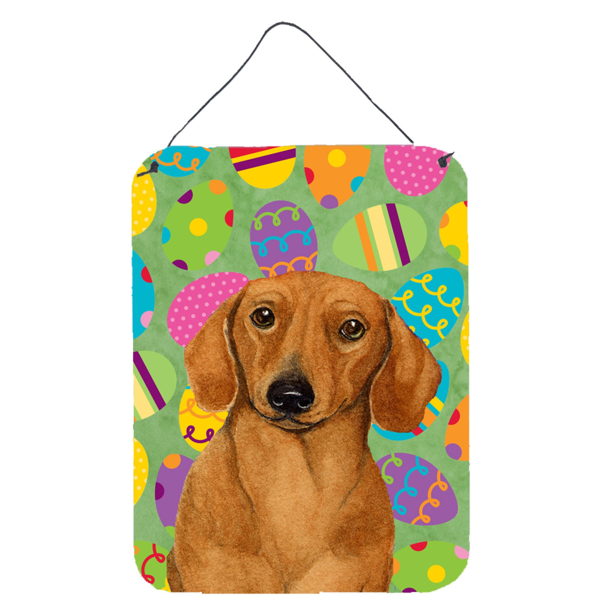 Inch CarolineS Treasures Lh9402Ds1216 Dachshund Easter Eggtravaganza Aluminium Metal Wall Or Door Hanging Prints, 16 Inch  Inch  X 12 Inch  Inch , Mult
