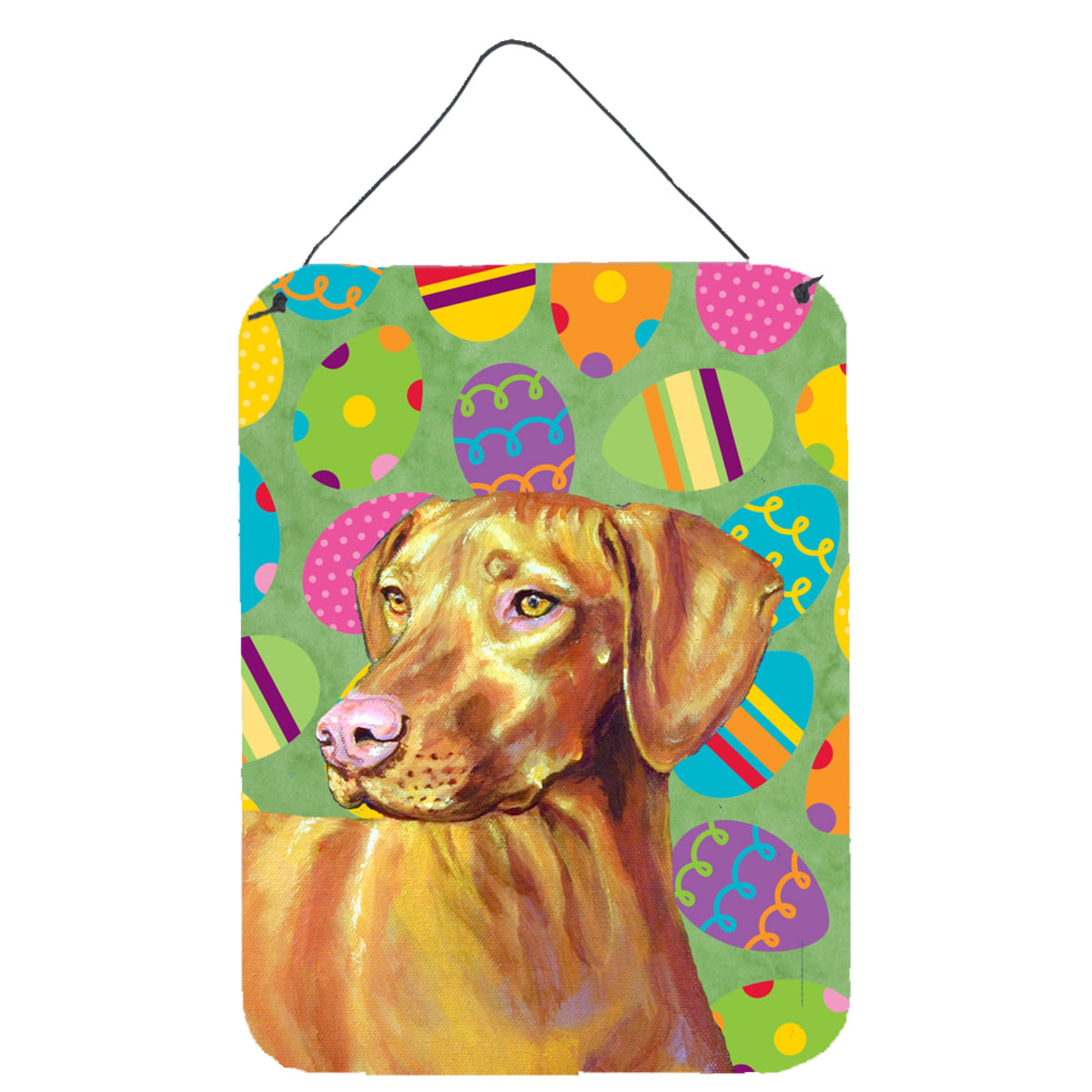 Inch CarolineS Treasures Lh9415Ds1216 Vizsla Easter Eggtravaganza Aluminium Metal Wall Or Door Hanging Prints, 16 Inch  Inch  X 12 Inch  Inch , Multico
