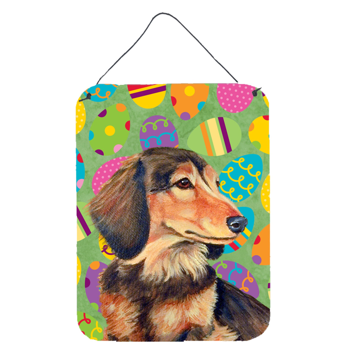 Inch CarolineS Treasures Lh9436Ds1216 Dachshund Easter Eggtravaganza Aluminium Metal Wall Or Door Hanging Prints, 16 Inch  Inch  X 12 Inch  Inch , Mult
