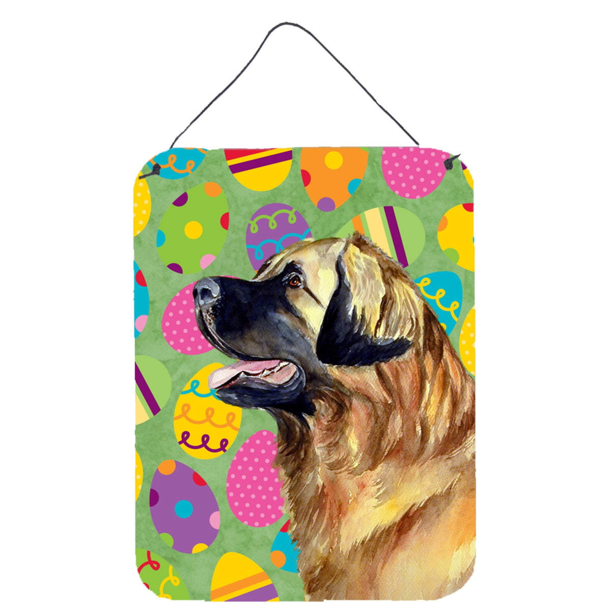 CarolineS Treasures Leonberger Easter Eggtravaganza Aluminium Metal Wall Or Door Hanging Prints, 16 Inch  Inch  X 12 Inch  Inch , Multicolor