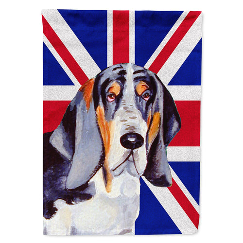 'Caroline'S Treasures Lh9479Gf Basset Hound With English Union Jack British Flag, Small, Multicolor'
