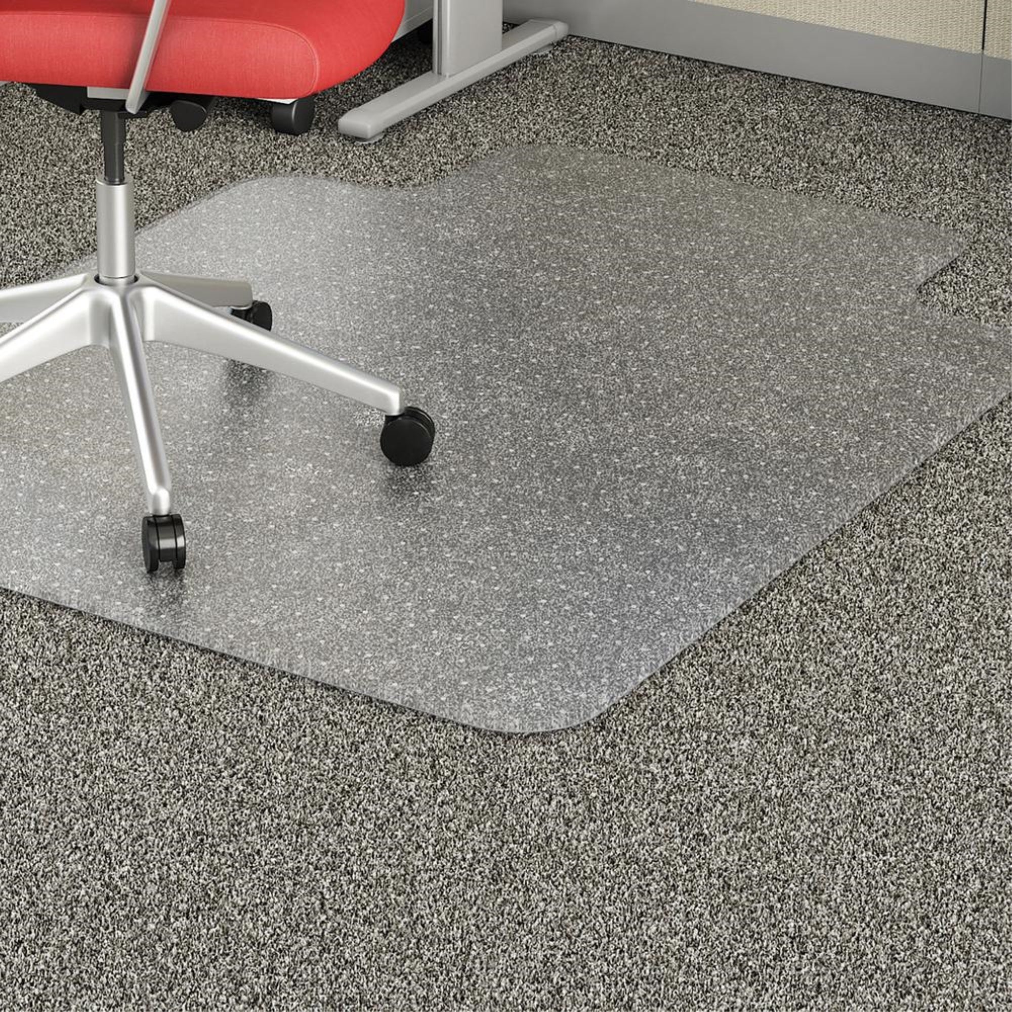 Lorell Economy Low Pile Standard Lip Chairmat - Carpeted Floor - 48 Length x 36 Width x 95 mil Thickness - Lip Size 10 Length x 