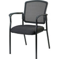 Lorell Breathable Mesh Guest Chair  Black Fabric Seat  Black Steel Frame  Black  Armrest  1 Each