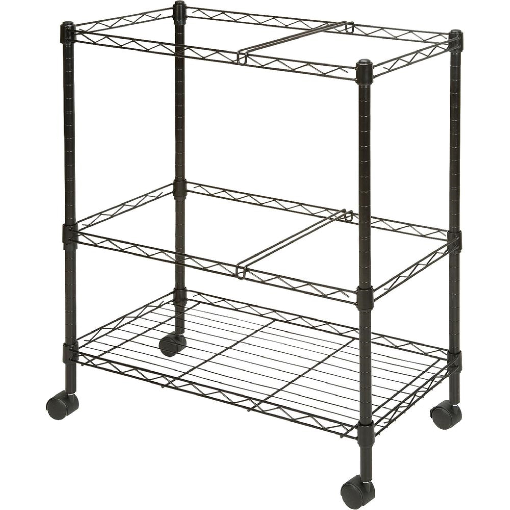 Lorell Mobile Wire File Cart  4 Casters  Steel  x 26 Width x 12.5 Depth x 30 Height  Black  1 Each