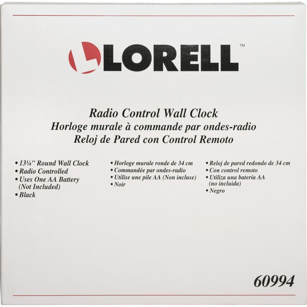 Lorell Wall Clock With Arabic Numerals, 13-1/4-Inch, White Dial/Black Frame
