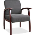 Lorell Deluxe Guest Chair  Mahogany Frame  Charcoal  1 Each