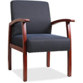 Lorell Deluxe Guest Chair  Cherry Frame  Midnight Blue  1 Each