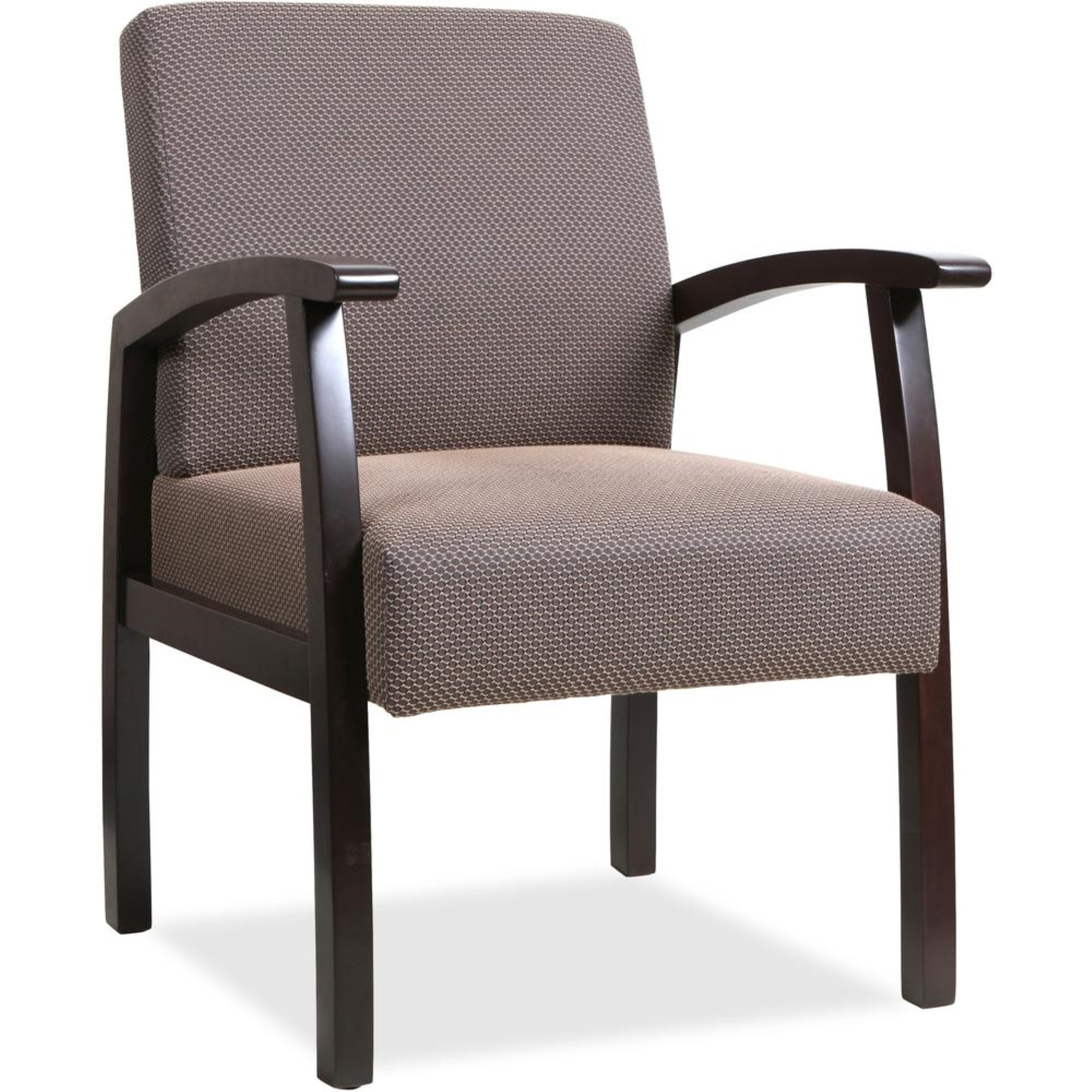 Lorell Deluxe Guest Chair  Espresso Frame  Taupe  1 Each