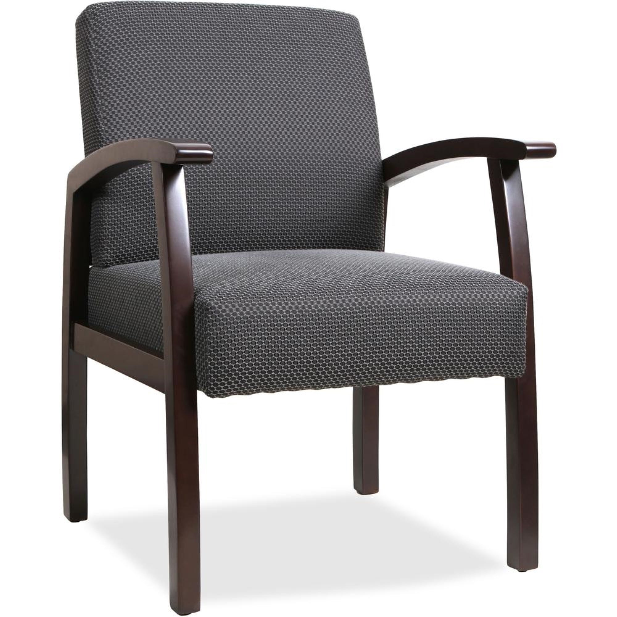 Lorell Deluxe Guest Chair  Espresso Frame  Charcoal  1 Each