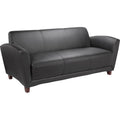 Lorell Reception Collection Black Leather Sofa  75 x 34.5 x 31.3  Leather Black Seat  1 Each