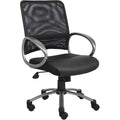 Lorell Mid Back Task Chair  Black Leather Seat  5star Base  Black  1 Each