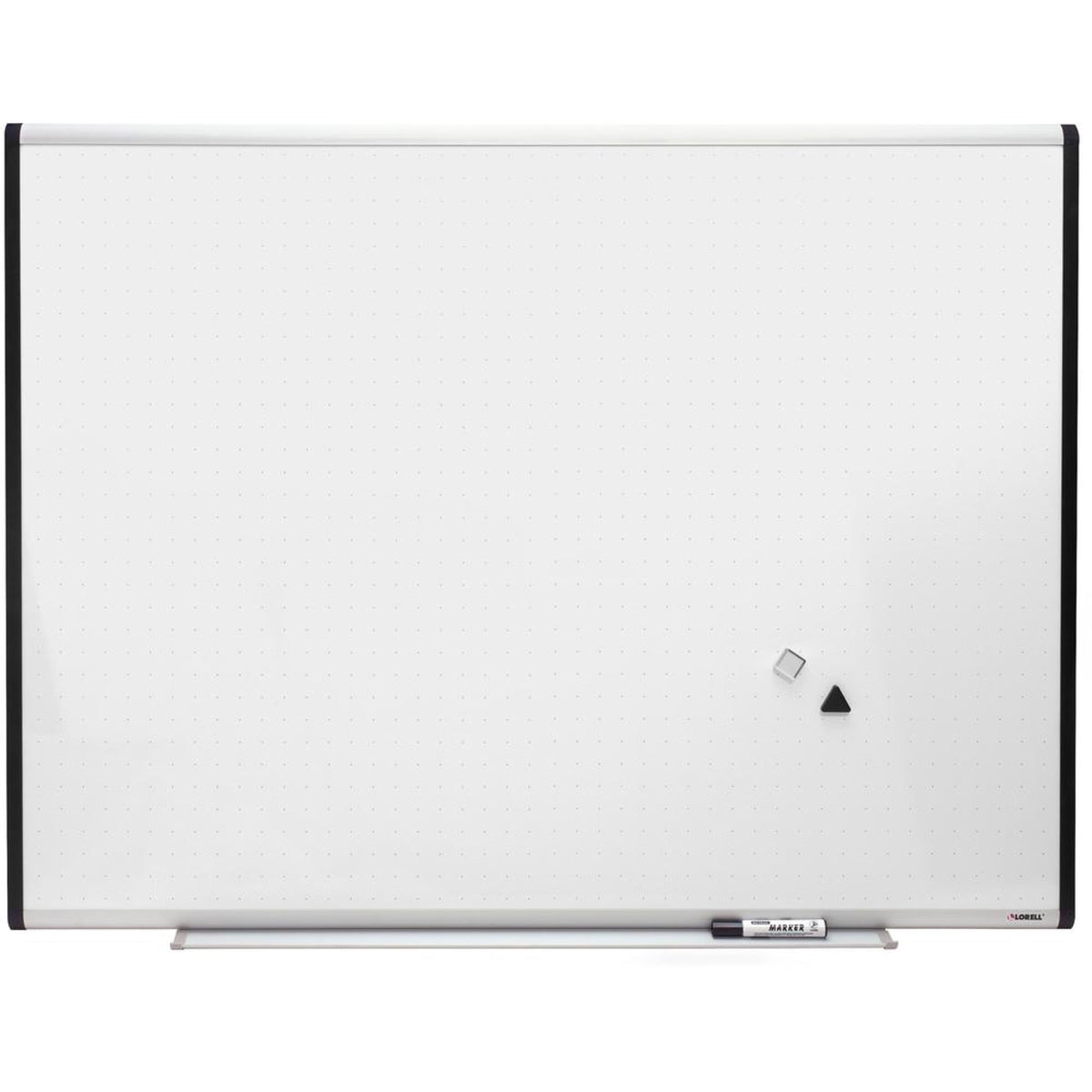 Lorell Magnetic Dry-erase Grid Lines Marker Board - 48 (4 ft) Width x 36 (3 ft) Height - Porcelain Surface - Silver, Ebony F