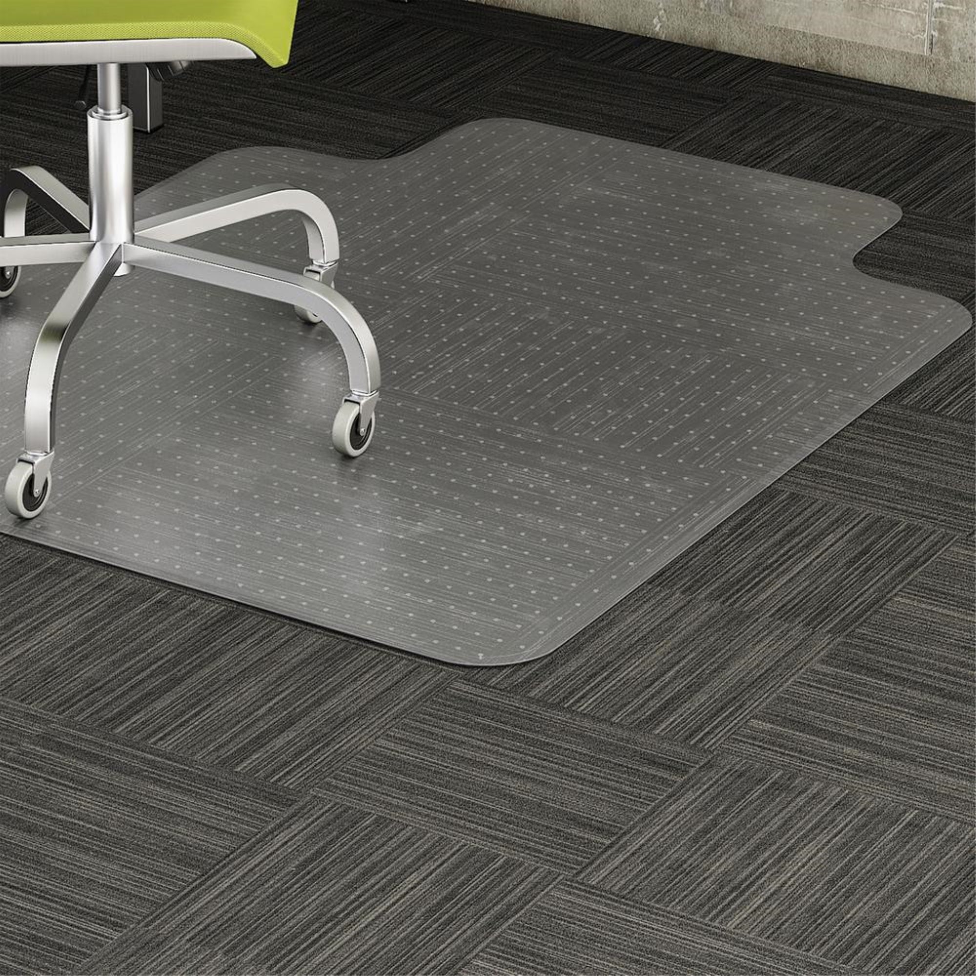 Lorell LLR82819 Carpet Chair Mats, 2.36" Height X 19.09" Width X 61.81" Length, Clear