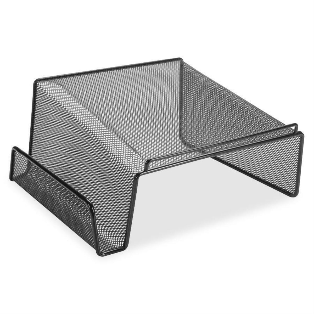 Lorell Black Mesh/Wire Angled Height Mesh Phone Stand - 11.1 x 10.1 x 5.3 x - Steel - 1 Each - Black