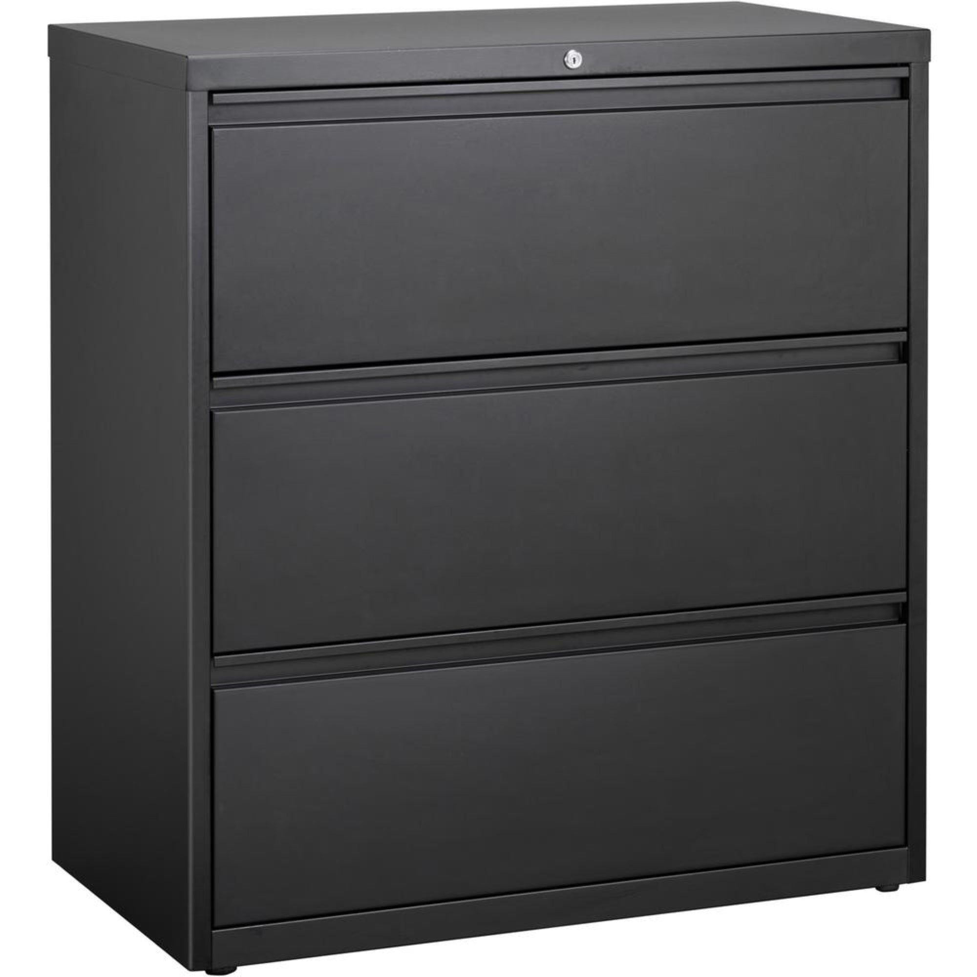 Lorell 3Drawer Black Lateral Files  36 x 18.6 x 40.3  3 x Drawer(s) for File  Letter, Legal, A4  Lateral  Locking Drawe