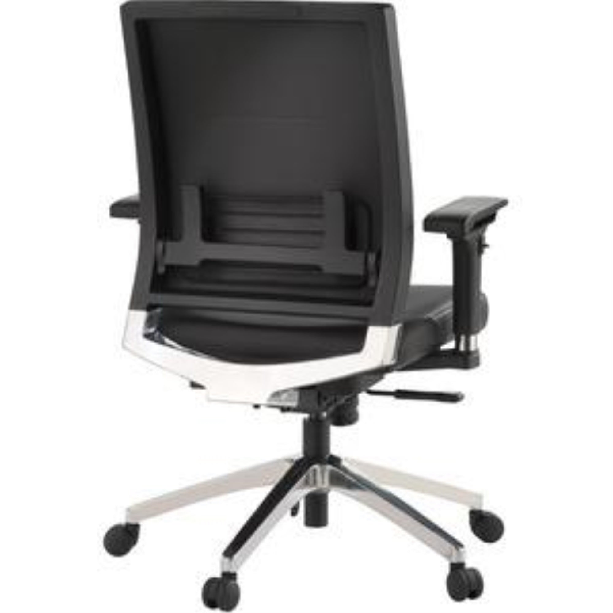 Lorell Lower Back Swivel Executive Chair, Black Leather
