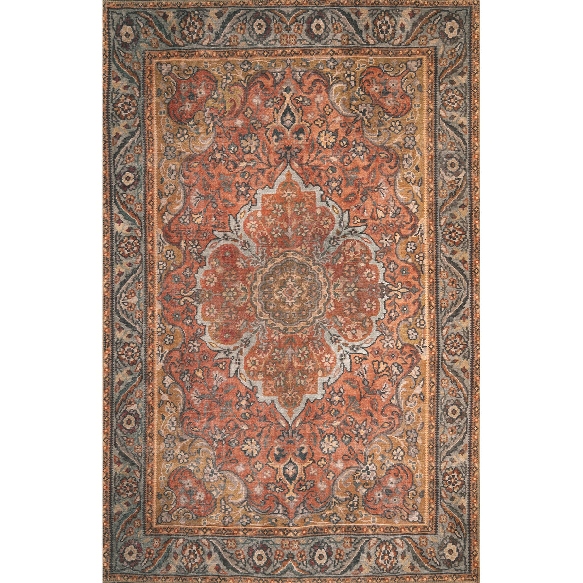 London 4806 Rust Valencia Area Rug, Size  5 X 76 Inch