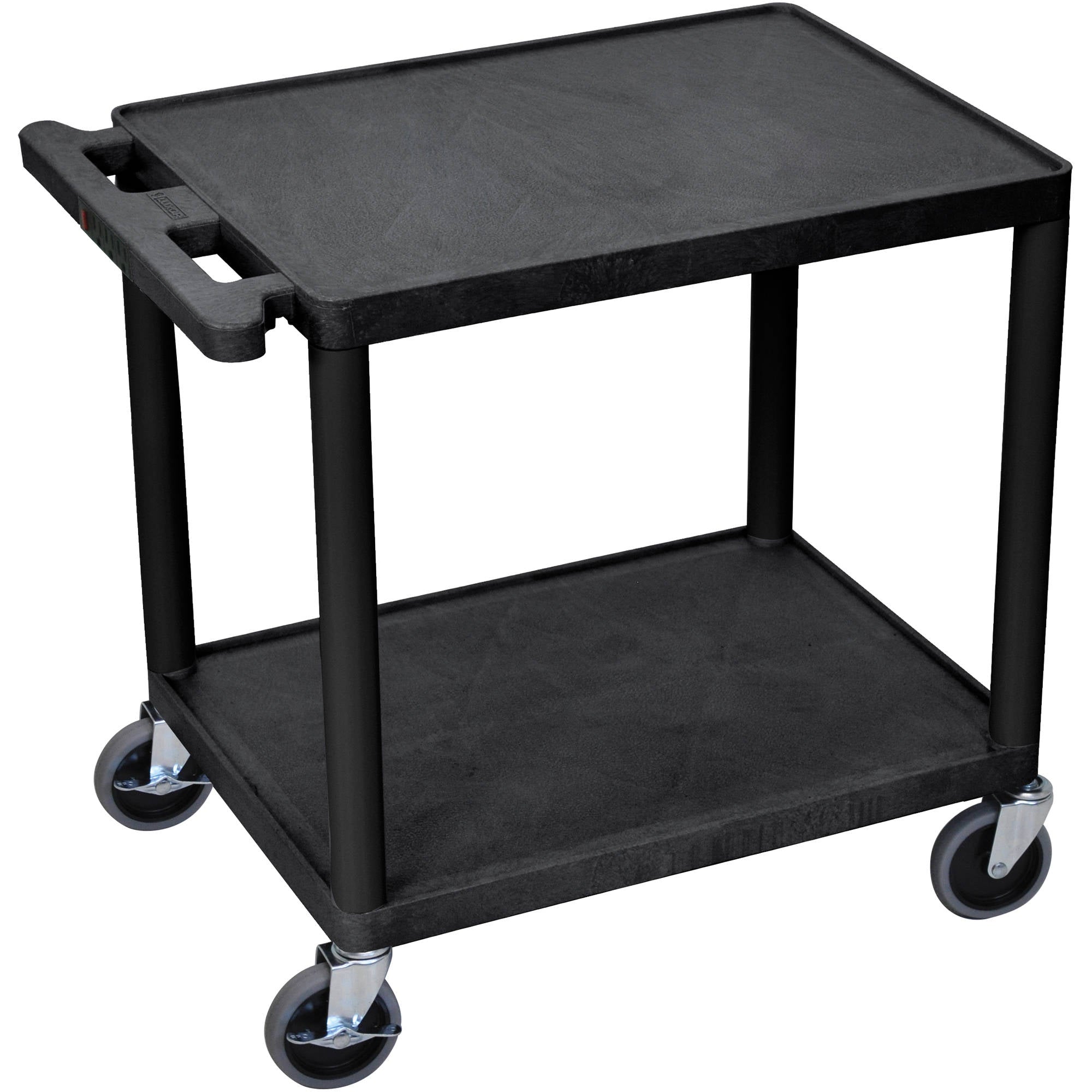 Luxor Black 2 Shelf A/V Cart 26 H