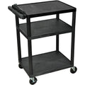 Luxor Endura 3 Shelf Black Presentation Cart 35 1/4H