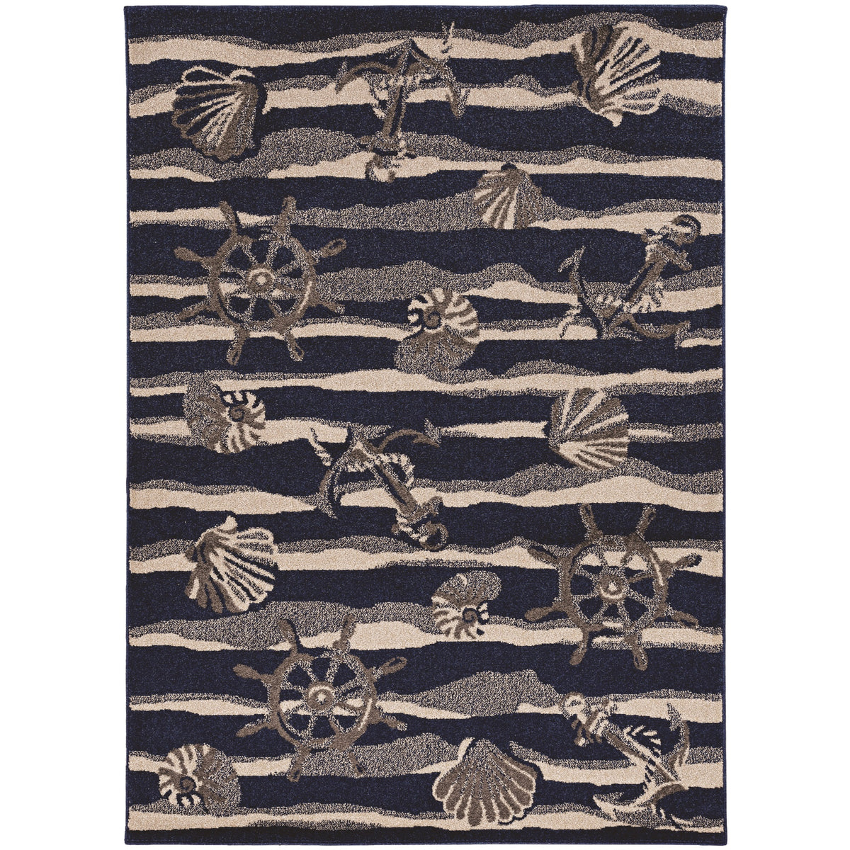 Lucia 2776 Blue Seashore Area Rug, Size  53 Inch  X 77 Inch