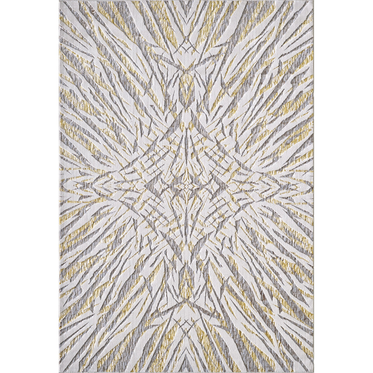 Luna 7146 Ivory/Gold Illusions Area Rug, Size  67 Inch  X 96 Inch