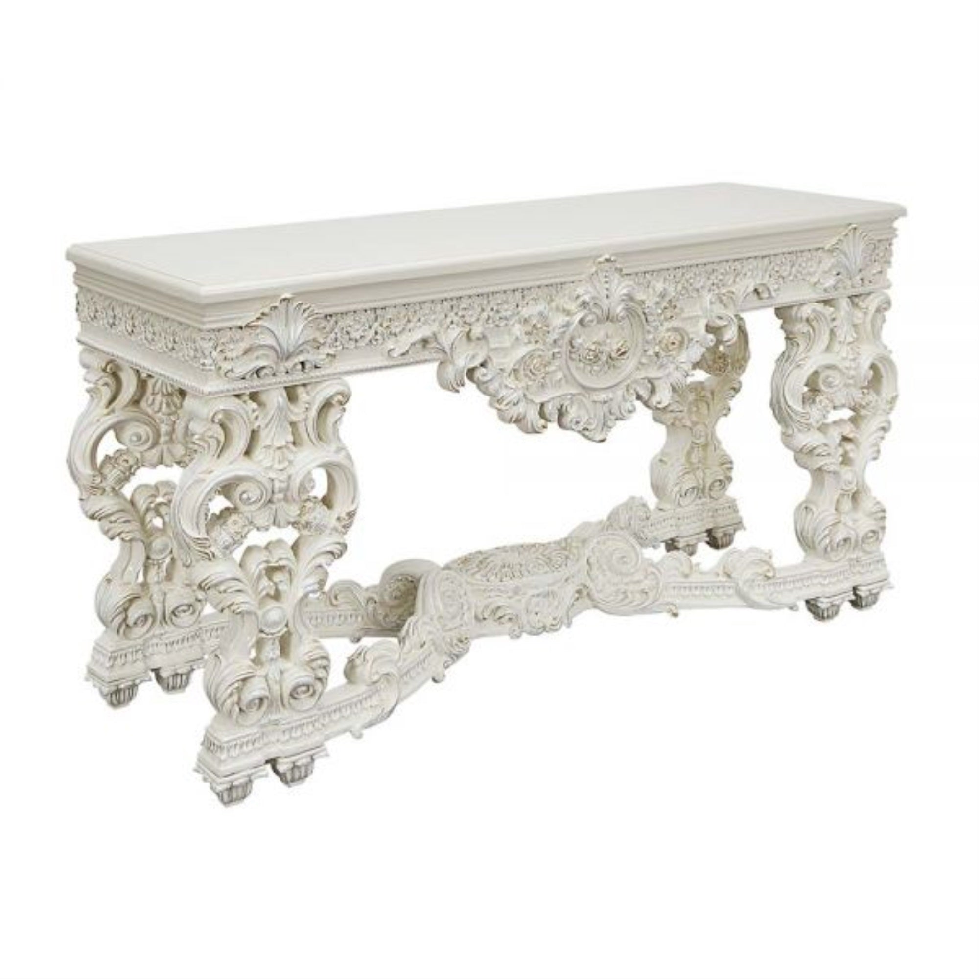 LV01219 Sofa Table, Antique White Finish  Adara ( 1Pc/1Ctn )