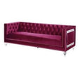 ACME Heibero Sofa w/2 Pillows, Burgundy Velvet