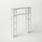 Over the Toilet Bathroom Shelving Unit with 9-Shelves in White Wood Finish