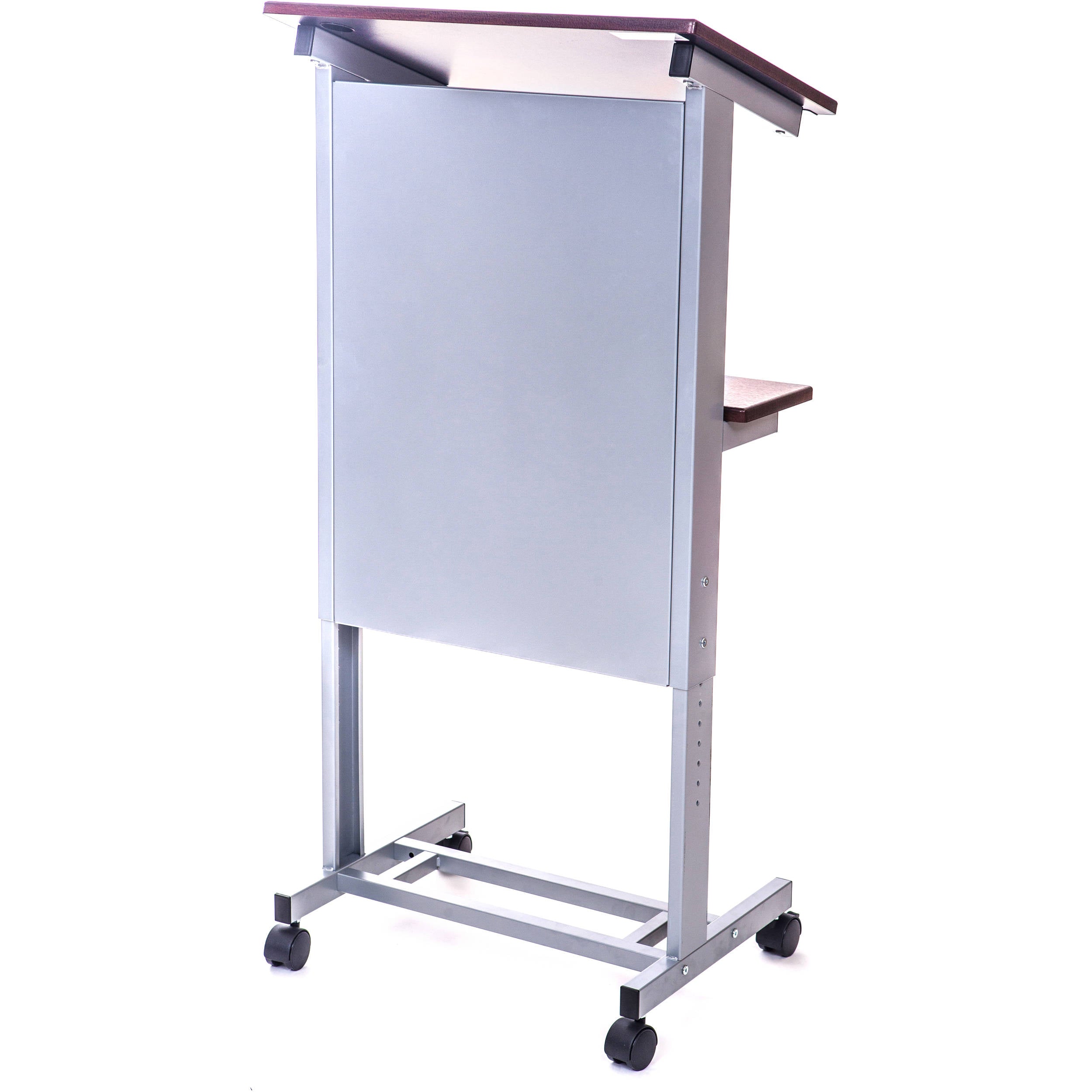 Luxor LX-ADJ-DW Adjustable Height Lectern Podium Mobile Presentation Station.