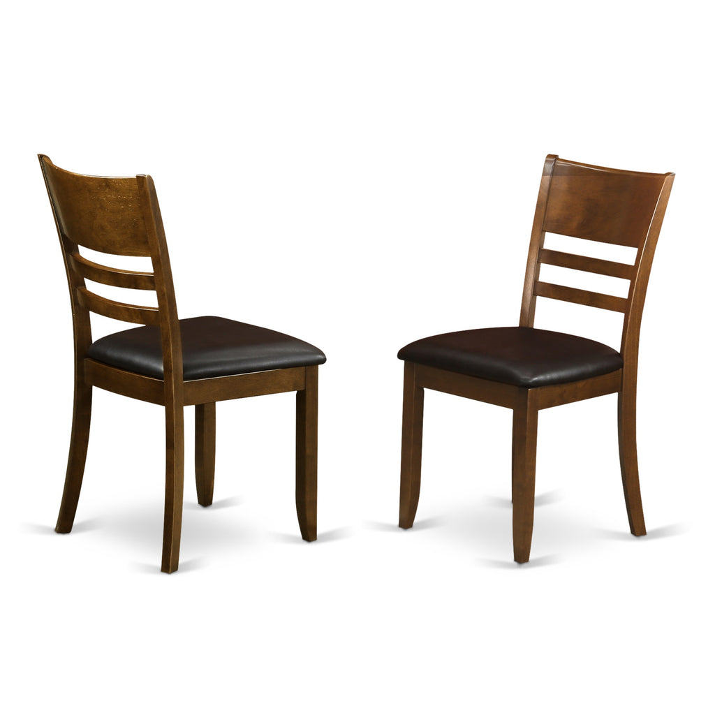 East West Furniture LYFD6-ESP-LC Lynfield 6 Piece Set Contains a Rectangle Dinner Table with Butterfly Leaf and 4 Faux Leather Dining Room Chairs with a Bench, 36x66 Inch