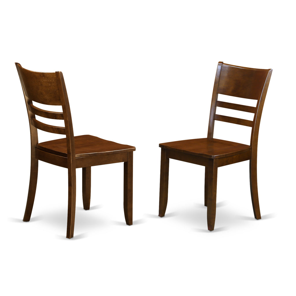 East West Furniture LYFD7-ESP-W Lynfield 7 Piece Kitchen Set Consist of a Rectangle Table with Butterfly Leaf and 6 Dining Room Chairs, 36x66 Inch