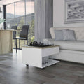 TUHOME Luanda Coffee Table, Caster Wheels, Countertop, One Shelf -Light Grey, For Living Room