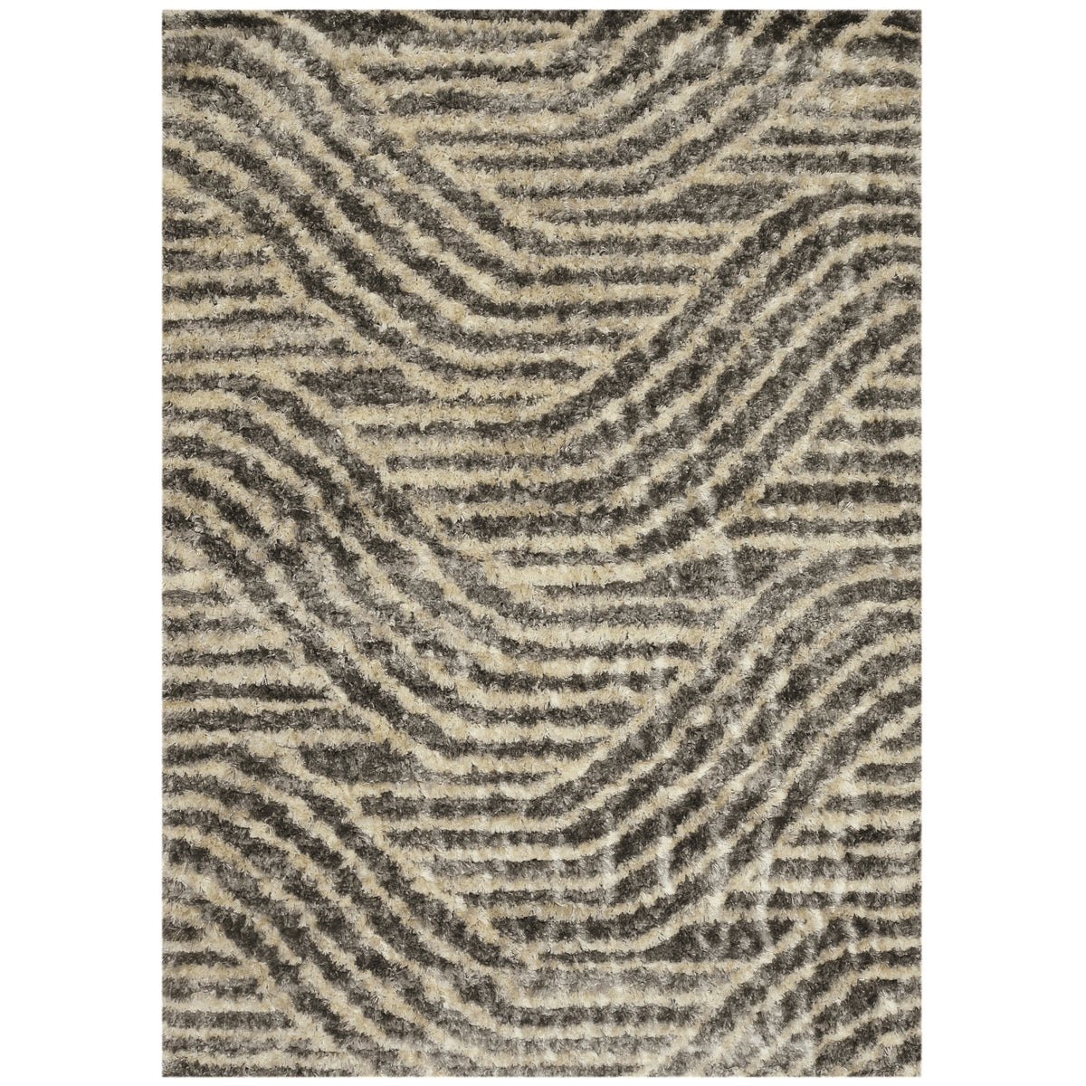 Merino 6715 Charcoal Waves Area Rug, Size  710 Inch  X 910 Inch