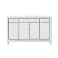 Buffet Cabinet 3 drawers 4 doors 56in. W x 13in. D x 36in. H in antique silver paint