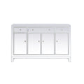 56 inch mirrored credenza in white