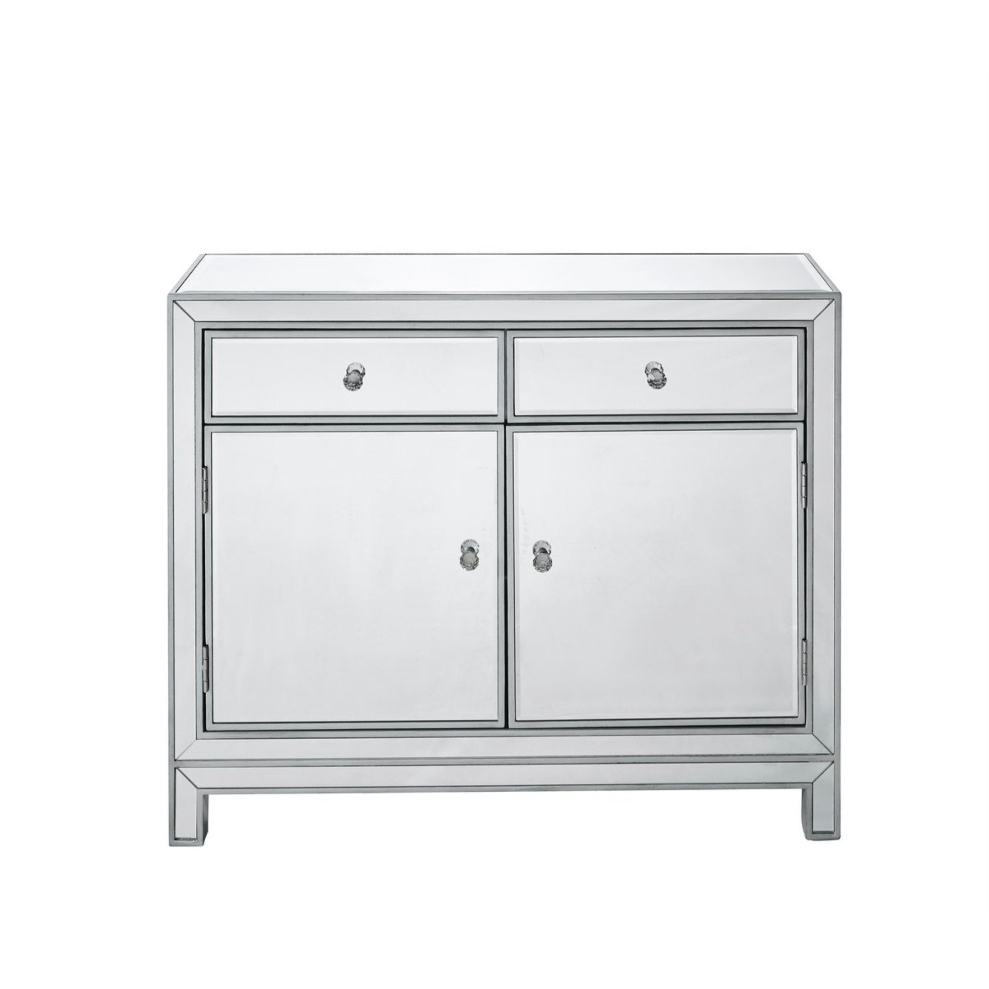Nightstand 2 drawers 2 doors 38in. W x 12in. D x 32in. H in antique silver paint