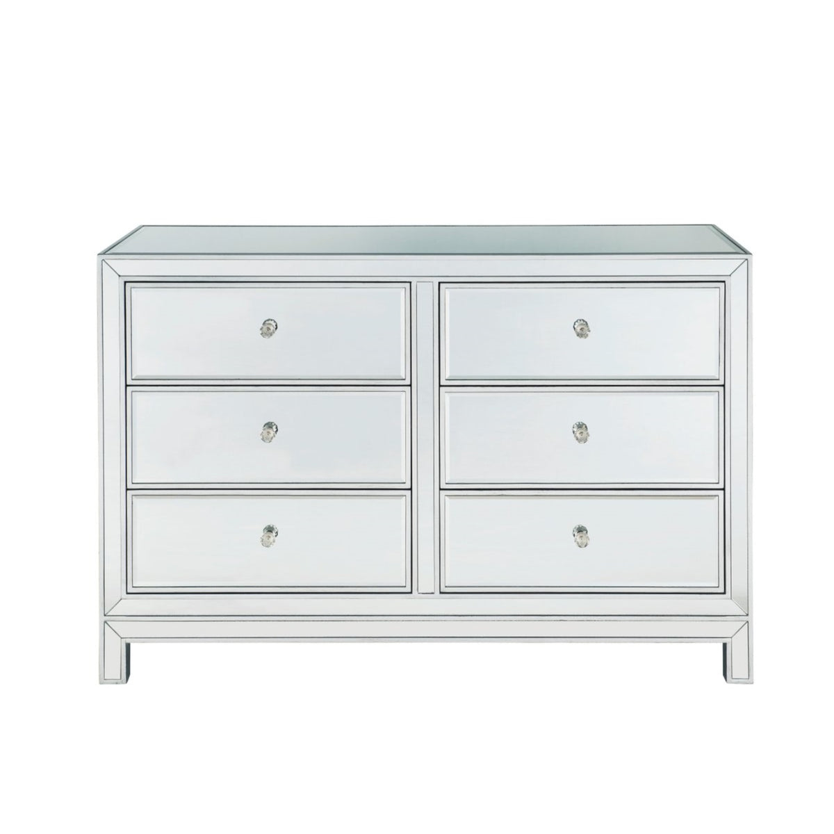 Dresser 6 Drawers 48In. W X 18In. Din. X 32In. H In Antique Silver Paint