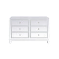 48 inch mirrored six drawer cabinet in white