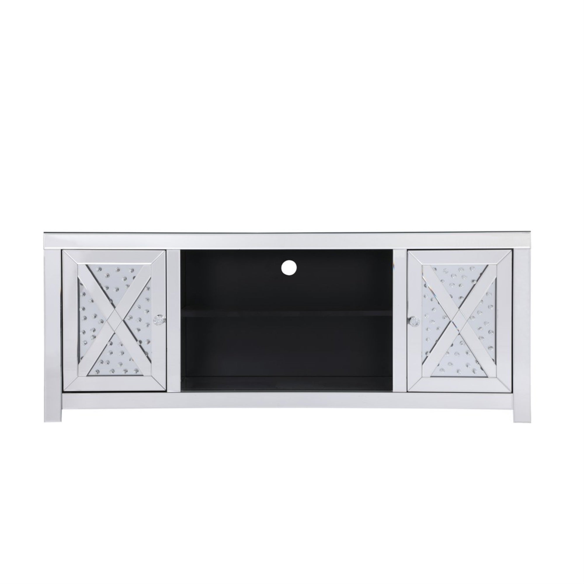 59 in. crystal mirrored TV stand