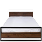 Modern FarmHome Queen Low Profile Metal Wood Platform Bed